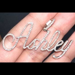 10k solid REAL gold custom pendant ASHLEY name REAL Diamonds, Free appraisal,